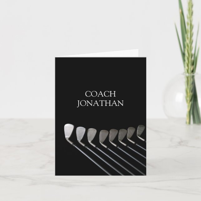 Golf Clubs Art Golf Coach Name For Golf Players Card (Front)