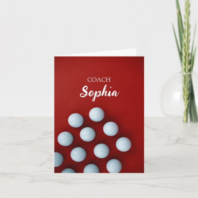 Golf Clubs Art Golf Coach Name For Golf Players Card (Front)