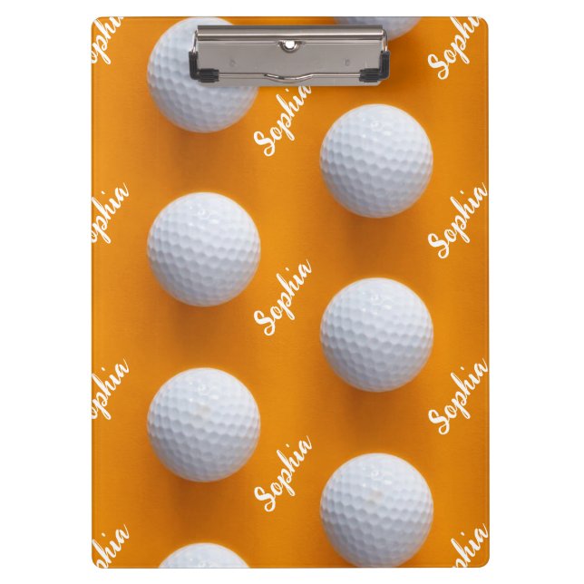 Golf Clubs Art Golf Coach Name For Golf Players Clipboard (Front)