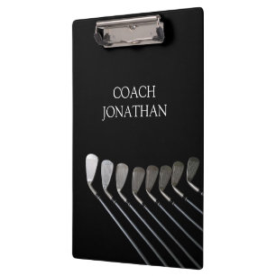 Golf Clubs Art Golf Coach Name For Golf Players Clipboard