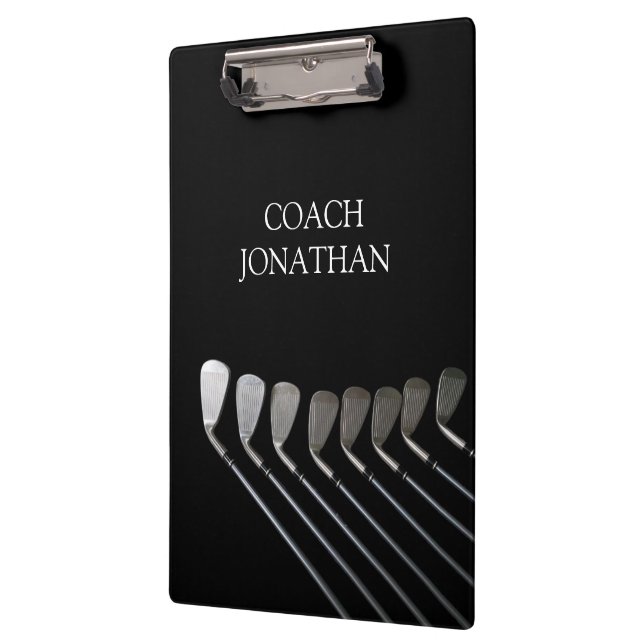 Golf Clubs Art Golf Coach Name For Golf Players Clipboard (Left)