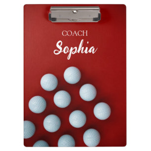 Golf Clubs Art Golf Coach Name For Golf Players Clipboard