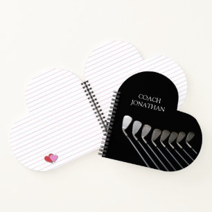 Golf Clubs Art Golf Coach Name For Golf Players Notebook