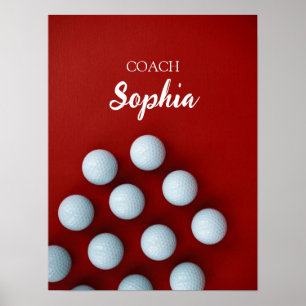 Golf Clubs Art Golf Coach Name For Golf Players Poster