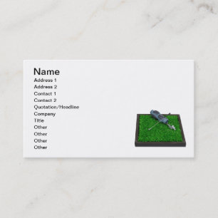 Golf Clubs Bag on Grass Business Card