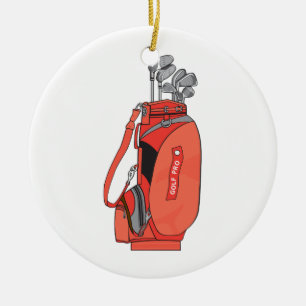 golf clubs ceramic tree decoration