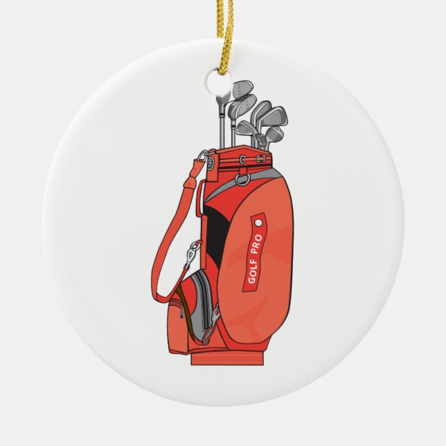 golf clubs ceramic tree decoration (Front)