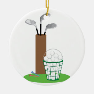 Golf Clubs Ceramic Tree Decoration