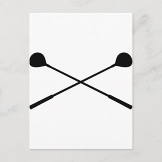 golf clubs crossed postcard
