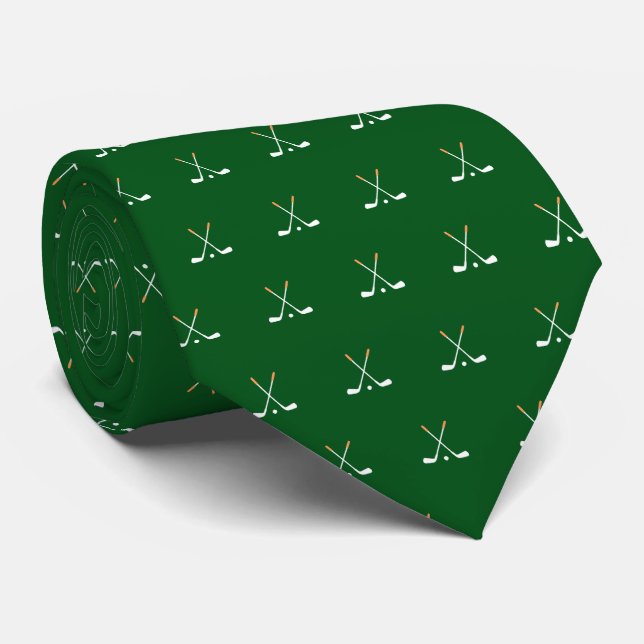 Golf Clubs Dark Green Tie (Rolled)