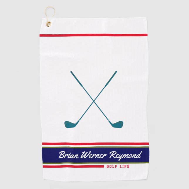 golf clubs / golfplayer name golf towel (Front)