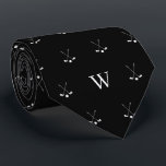 Golf Clubs Monogrammed Initials Black and White Tie<br><div class="desc">Elevate his style on and off the golf course with our Novelty Golf Club Tie featuring a unique design of two golf clubs in mid-swing, accompanied by the sophistication of monogrammed initials. This distinctive tie is more than just an accessory; it's a statement piece for the golf enthusiast in your...</div>