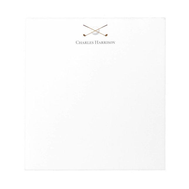 Golf Clubs  Notepad (Front)