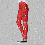 Golf clubs pattern bright red leggings<br><div class="desc">Fun patterned leggings in red for a keen golfer. The repeating pattern is created with crossed golf clubs and golf balls,  on a christmassy red background.</div>