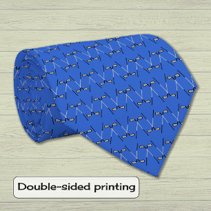 Golf clubs pattern mid blue neck tie