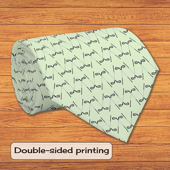 Golf clubs pattern pale green tie (Creator Uploaded)