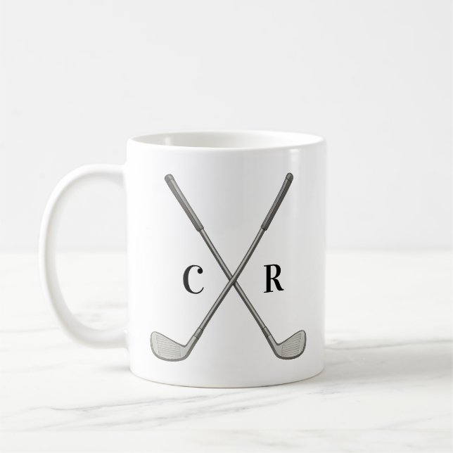 Golf Clubs Personalized Coffee Mug (Left)