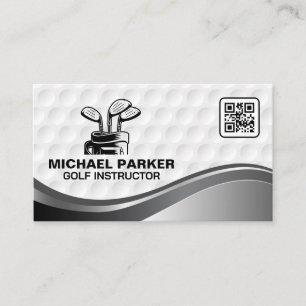 Golf Clubs QR Code Business Card