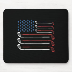 Golf Clubs Usa Flag Red White And Blue Mouse Mat