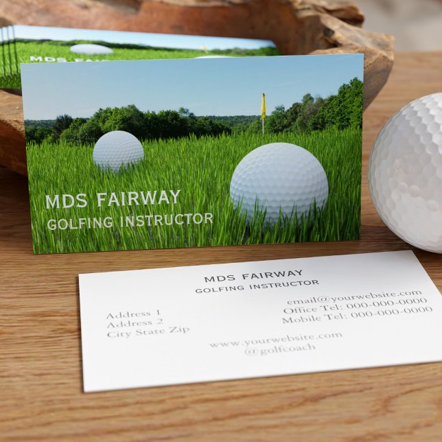 Golf Coach Golfing Instructor Business Card (Business Cards for your golf based business. Just add your details)