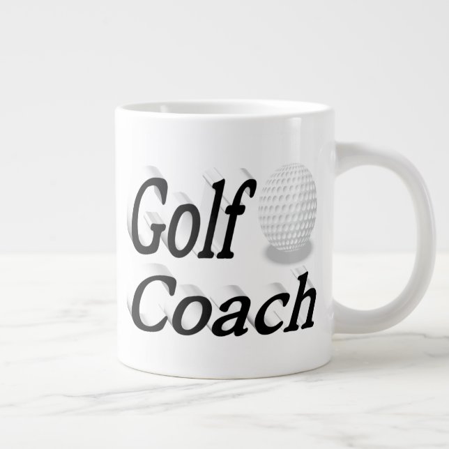 Golf Coach half text  Giant Coffee Mug (Right)