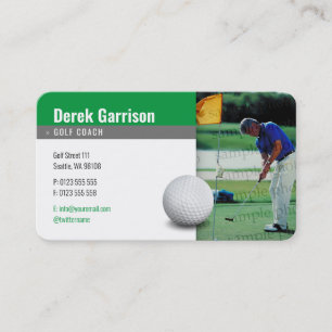 Golf Coach Player Photo   Professional Sport Business Card