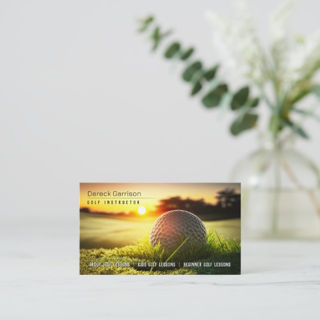 Golf Coach | Professional Golf Instructor Business Card (Standing Front)
