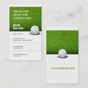 Golf Coach   Professional Golf Instructor Lesson Business Card