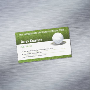 Golf Coach   Professional Golf Instructor Lesson Magnetic Business Card