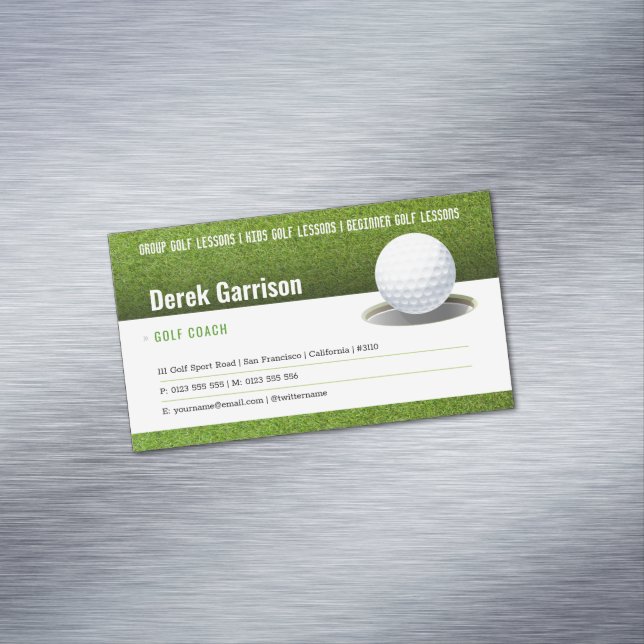 Golf Coach | Professional Golf Instructor Lesson Magnetic Business Card (In Situ)