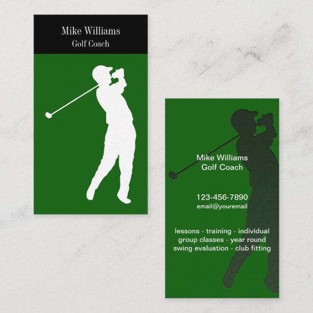 Golf Coach Theme Business Cards (Front/Back)