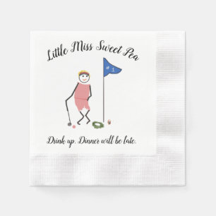 Golf Cocktail Napkins w Little Miss Sweet Pea