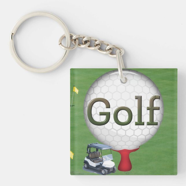 Golf Composite Ball Cart Flags Key Ring (Front)