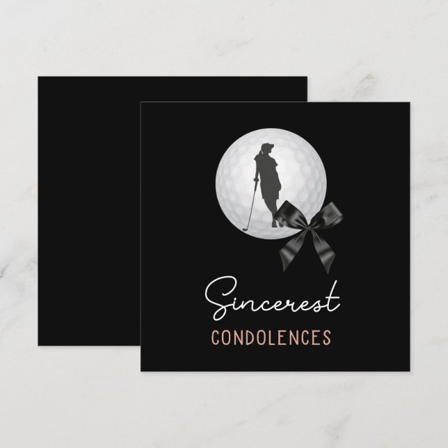Golf Condolences sympathy for  woman golfer  Card (Front/Back)