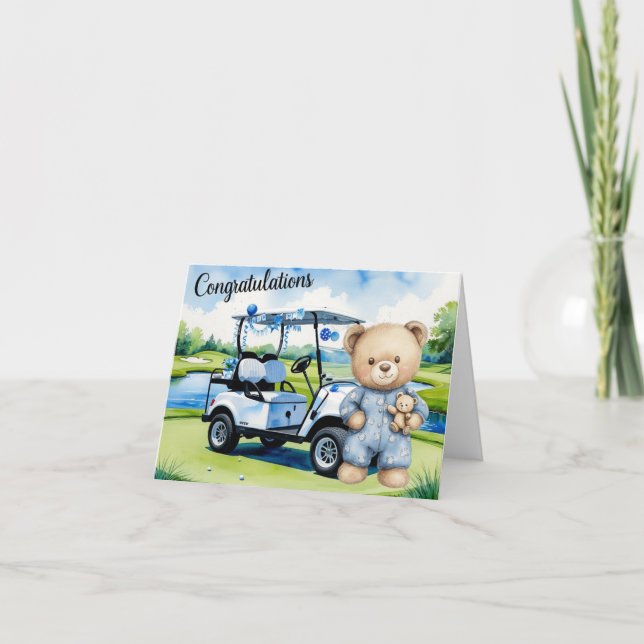 Golf Congratulations for Baby Golfer It's Boy Card (Front)