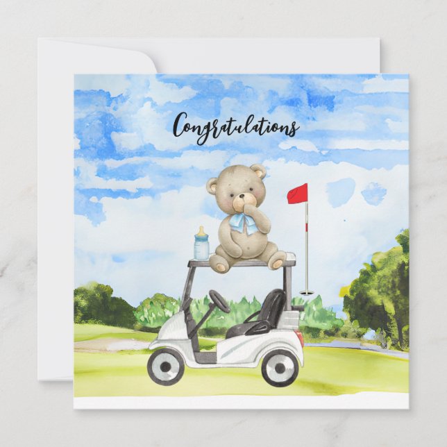 Golf Congratulations for Baby Golfer It's Boy Card (Front)