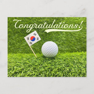 Golf Congratulations for Korean Golfer Postcard