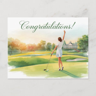 Golf Congratulations Golf Card for Lady Golfer
