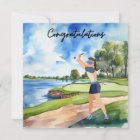 Golf Congratulations Golf Card for Lady Golfer