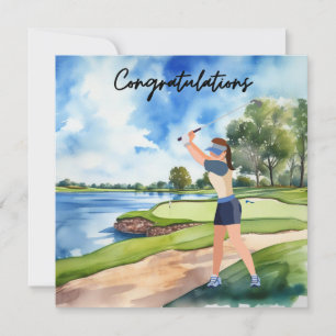 Golf Congratulations Golf Card for Lady Golfer