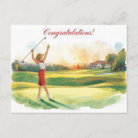 Golf Congratulations Golf Card for Lady Golfer