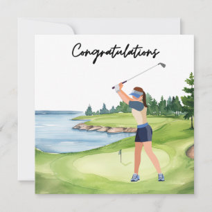 Golf Congratulations Golf Card for Lady Golfer