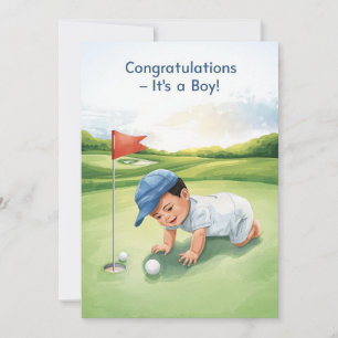 Golf Congratulations It’s a Boy Card Baby Golfer