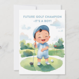 Golf Congratulations It’s a Boy Card   Baby Golfer