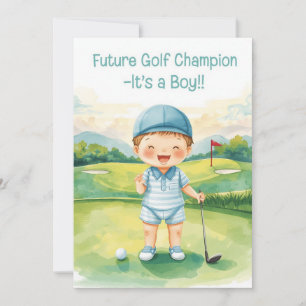 Golf Congratulations It’s a Boy Card   Baby Golfer