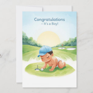 Golf Congratulations It’s a Boy Card Baby Golfer