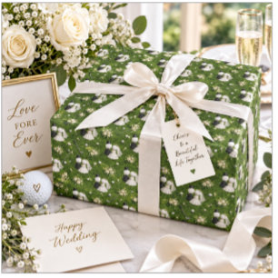 Golf Congratulations on Wedding for Golfer Wrapping Paper