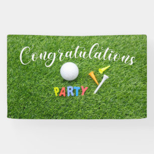 Golf Congratulations with word party Banner
