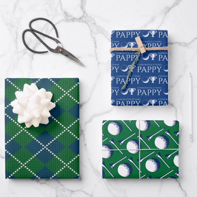 Golf Congratulations Wrapping Paper Sheets  (Front)