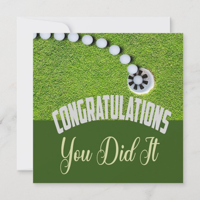 Golf Congratulations you did it for golfer (Front)